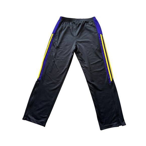 Adidas warm up track pants, Black, Purple & Yellow on sides; zippered bottoms - Picture 2 of 12